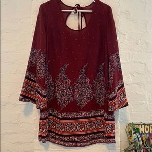 Boho Patterned Mini Dress